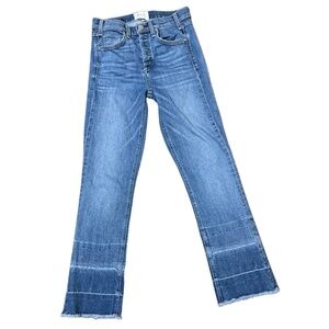 McGuire Valletta Straight Blue Denim Frayed Hem Straight Leg Jeans Size 27